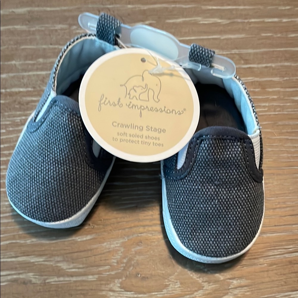 First Impressions Kids Navy Shoes